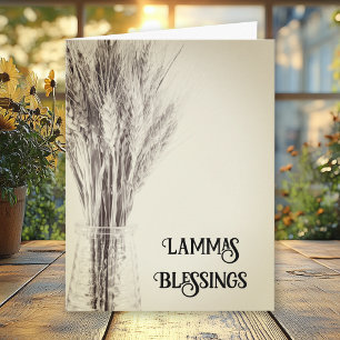 Carte Bénédictions de Lammas grains de blé séchés