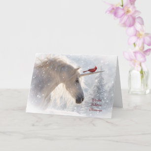 Carte Bénédictions de licorne cardinal à la fête du sols