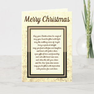 Carte Bénédictions de Noël Design de gel or