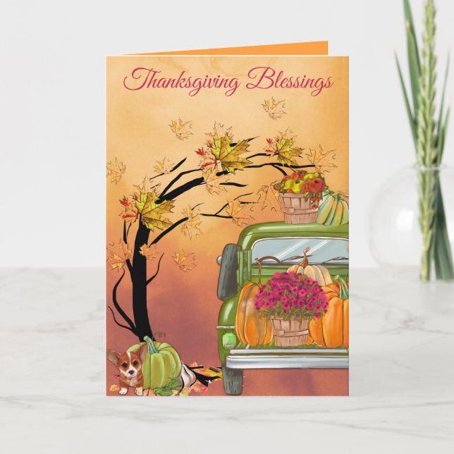 Carte Bénédictions de Thanksgiving Citrouilles d'Automne (Devant)