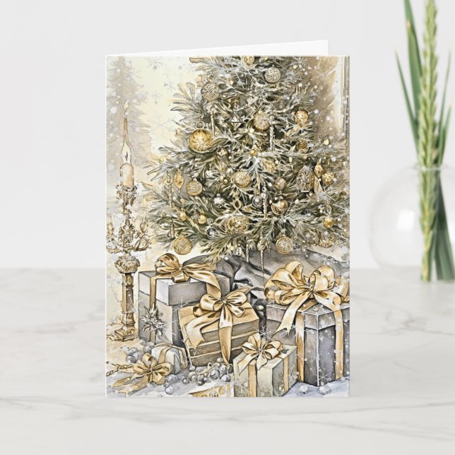 Carte Bénédictions d'or de Noël (Devant)