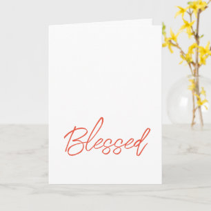 Carte BÉNÉFICIÉ Typographie Foi Orange Gentil Grateful O