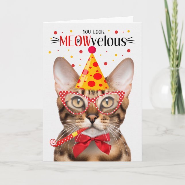 Carte Bengale Cat MEOWvelous Anniversaire (Devant)