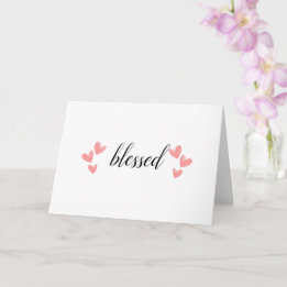 Carte Béni de coeur rose Salutation