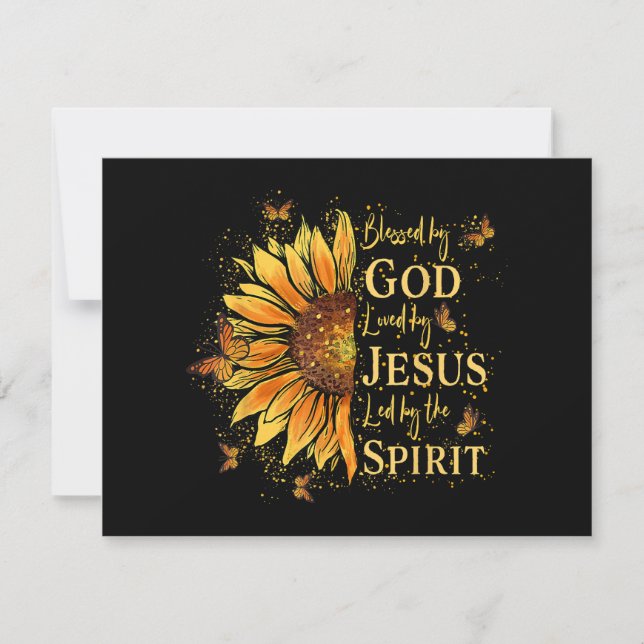 Carte Béni Par Dieu - Aimé Par Jésus, Tournesol (Devant)