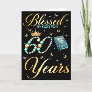 Carte Béni par Dieu pour ses 60 ans d'anniversaire chrét
