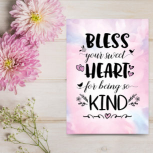 Carte Bénissez votre coeur doux pour être si gentil
