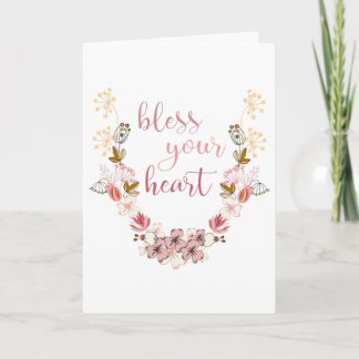 Carte Bénissez votre coeur (fleurs roses)