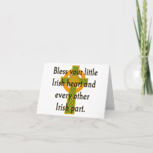 Carte Bénissez Votre Petit Cœur Irlandais - Citation Irl