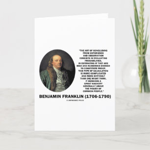 Carte Benjamin Franklin évaluant la citation de