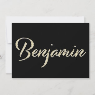 Carte Benjamin Name white Gold Handwriting