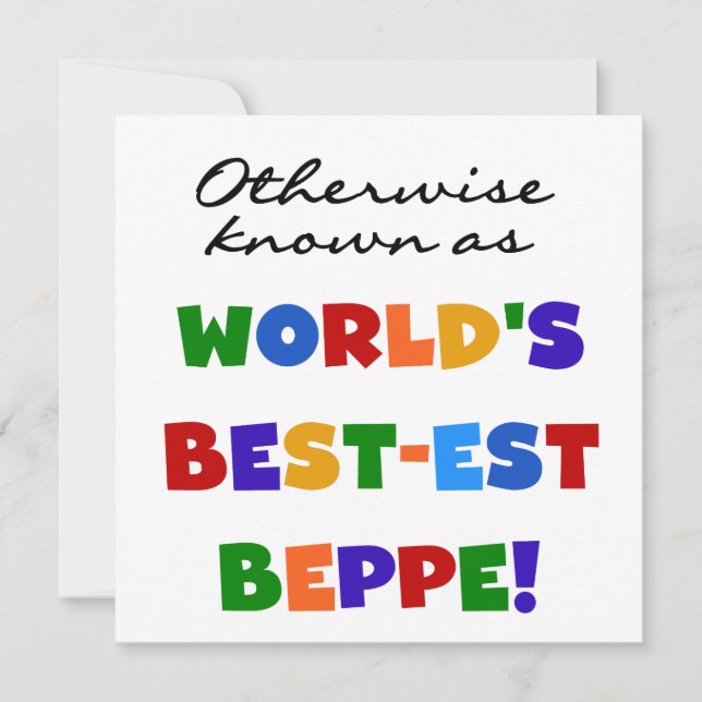 Carte Beppe le plus connu (Devant)