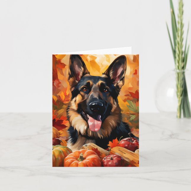 Carte Berger allemand automne Thanksgiving (Devant)