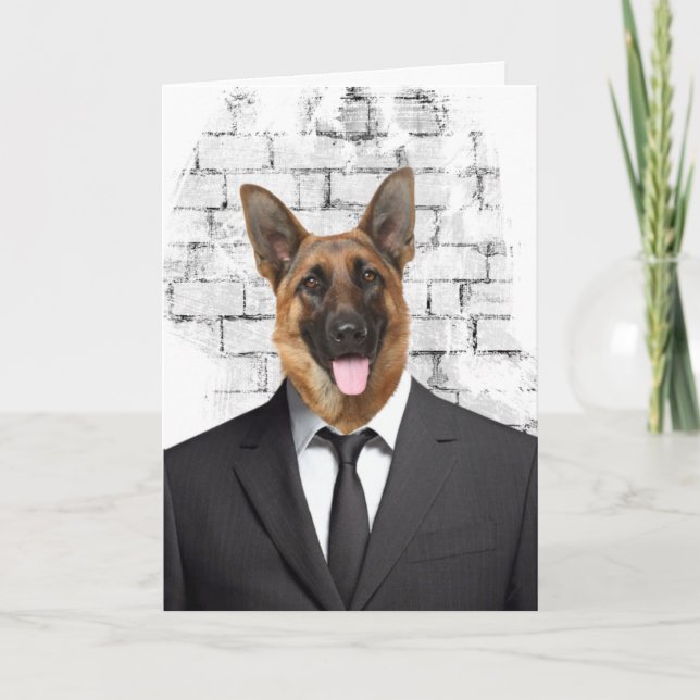 Carte Berger allemand en costume pour papa (Devant)