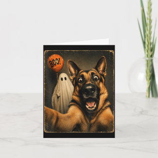 Carte Berger Allemand Halloween Fantôme Selfie Boo Chien