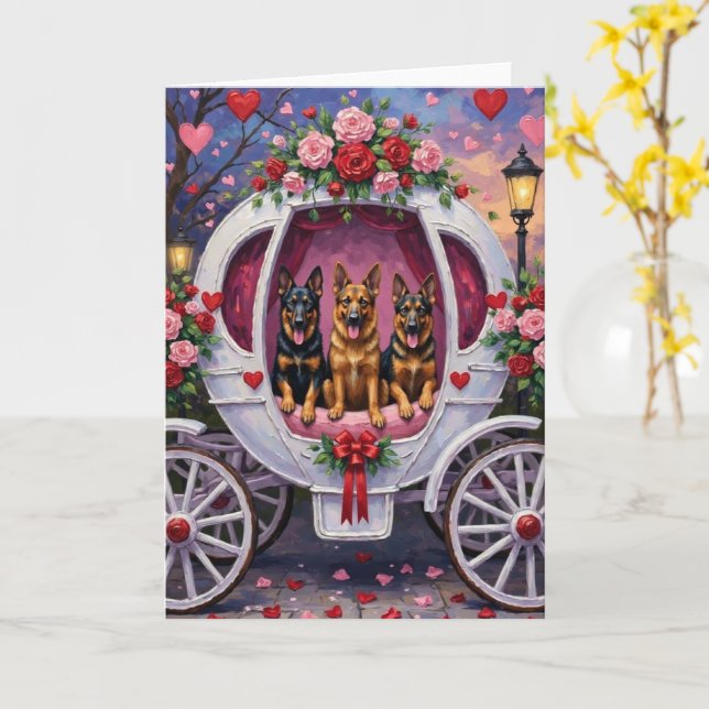 Carte Berger Allemand Saint-Valentin  (Fleur jaune)