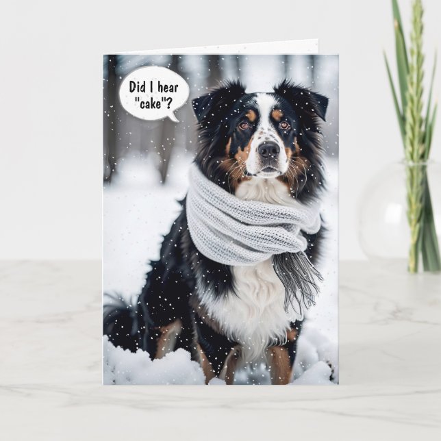Carte Berger Australien Anniversaire Dans Les Snowflakes (Devant)