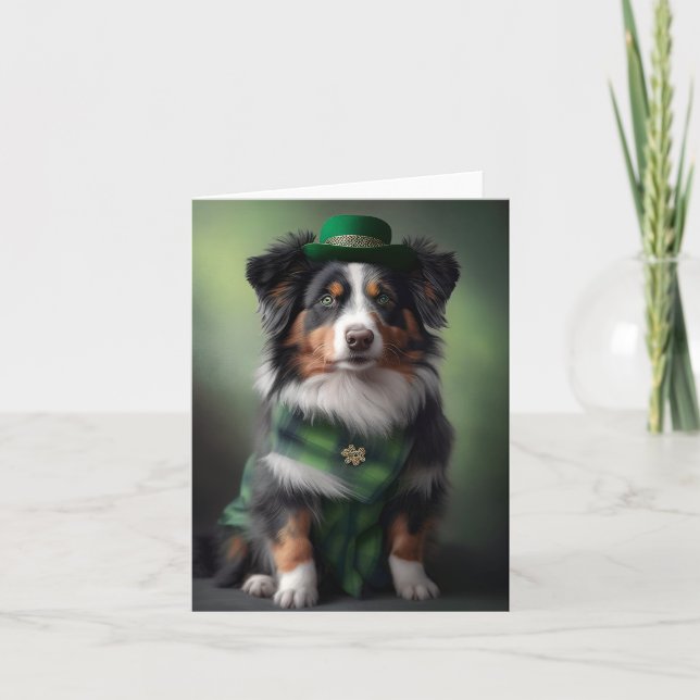 Carte berger australien saint patrick (Devant)