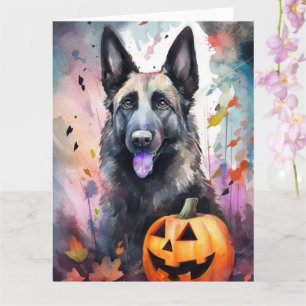 Carte Berger Belge D'Halloween Avec Peur Citrouille