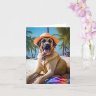 Carte Berger d'Anatolie sur la plage, cadeau d'été pour