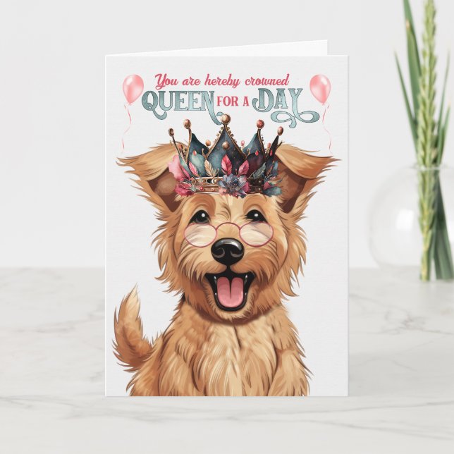 Carte Berger Picard Dog Queen pour jour drôle Anniversai (Devant)