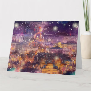 Carte Berlin à Noël & Nouvel An en Aquarelles