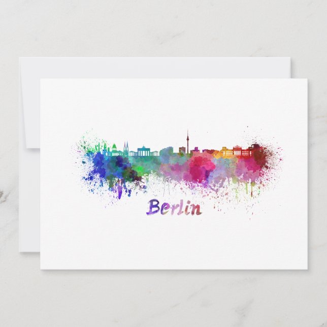 Carte Berlin skyline in watercolor (Devant)