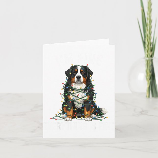 Carte Bernese Mountain Dog Christmas I'm Fine Everything (Devant)