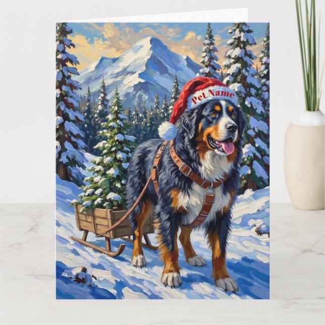 Carte Bernese Mountain Dog Christmas Tree Hauler Hat (Devant)