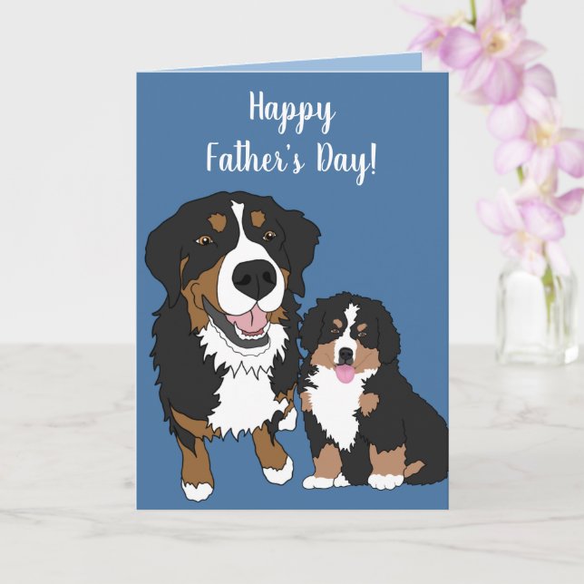 Carte Bernese Mountain Dog Fête des Pères (Orchidée)