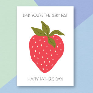 Carte Berry Best Dad Funny Strawberry Fête des pères Car