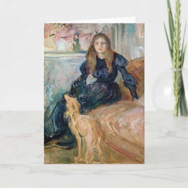 Carte Berthe Morisot - Julie et son Greyhound Laerte (Devant)