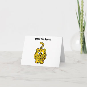 Carte Besoin de vitesse, Drôle Cheetah dessin de chat