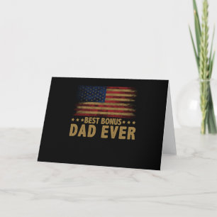Carte Best Bonus Papa Ever For Stepdad American Flag
