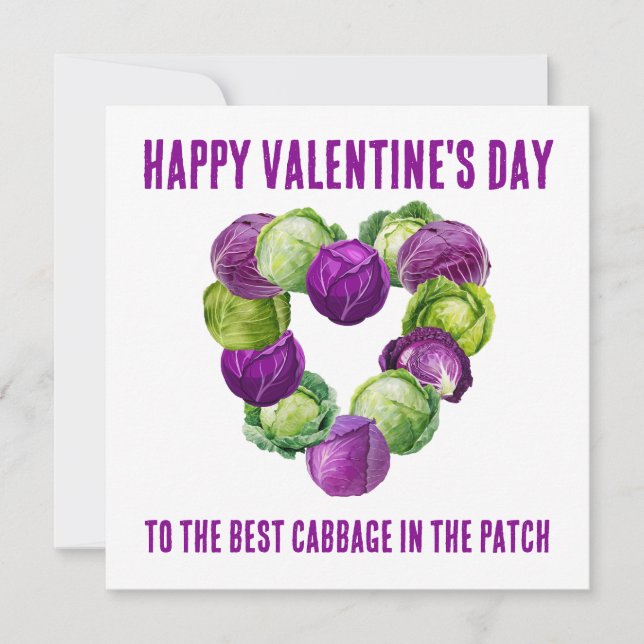 Carte BEST CABBAGE IN THE PATCH Valentine Couples (Devant)
