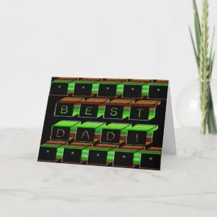 Carte Best Dad Block Text Green and Brown