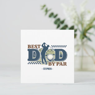 Carte Best Dad By Par - Golf Papa Silhouette Design