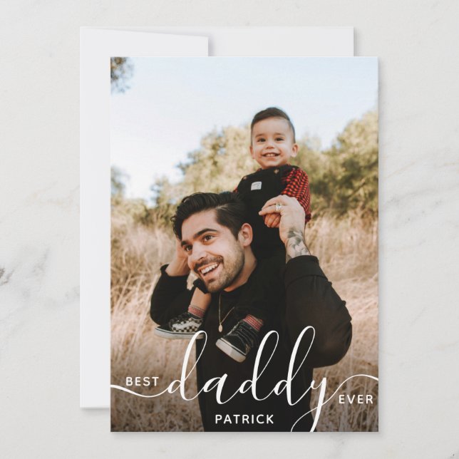 Carte Best Daddy Ever Custom Name Photo Don pour Papa (Devant)