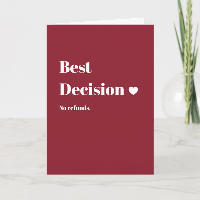 Carte Best decision No refunds (Devant)