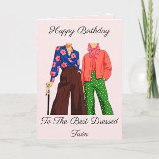 Carte Best Dressed Adult Twins Birthday
