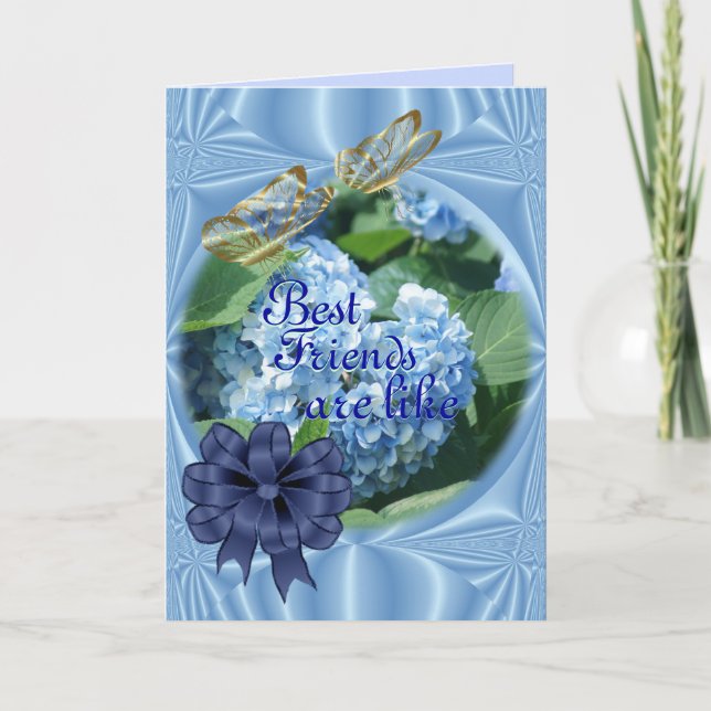 Carte Best Friend Blue Hydrangea 2480— ou toute occasion (Devant)