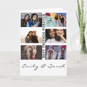 Carte Best Friend Forever Custom 6 Collage photo et nom