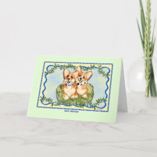 Carte "Best Friends" Corgi Greet Card