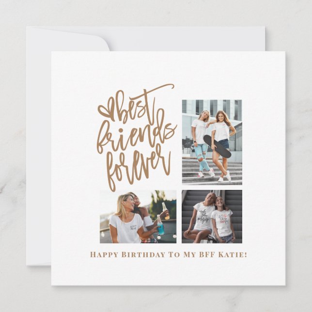 Carte Best Friends Forever 3 Script photo Joyeux anniver (Devant)