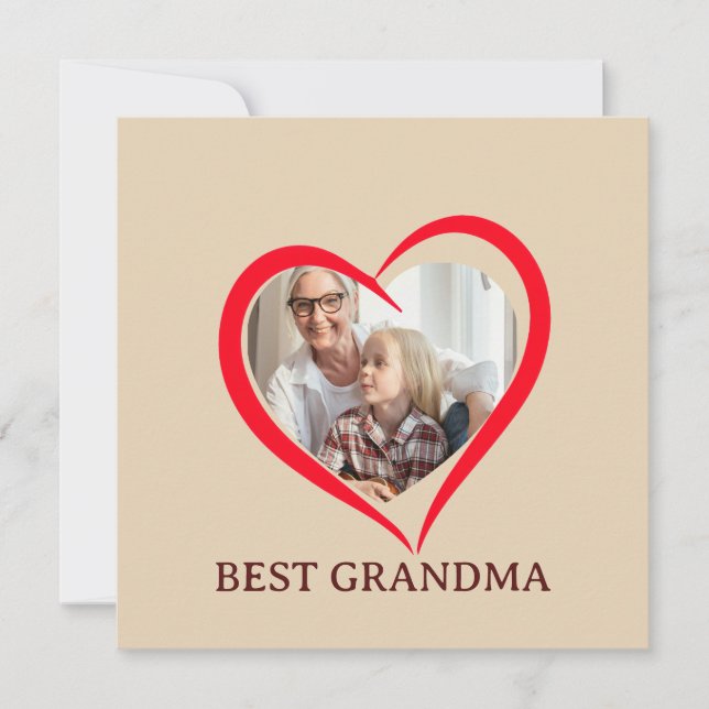 Carte Best Grandma Personalized Unique Flat Card (Devant)