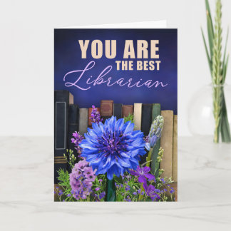 Carte Best Librarian Vintage Book Theme Card
