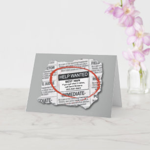 Carte Best Man Request Want Ad