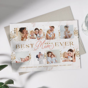 Carte Best Mom Ever Gold Parties scintillant 8 Photo Col
