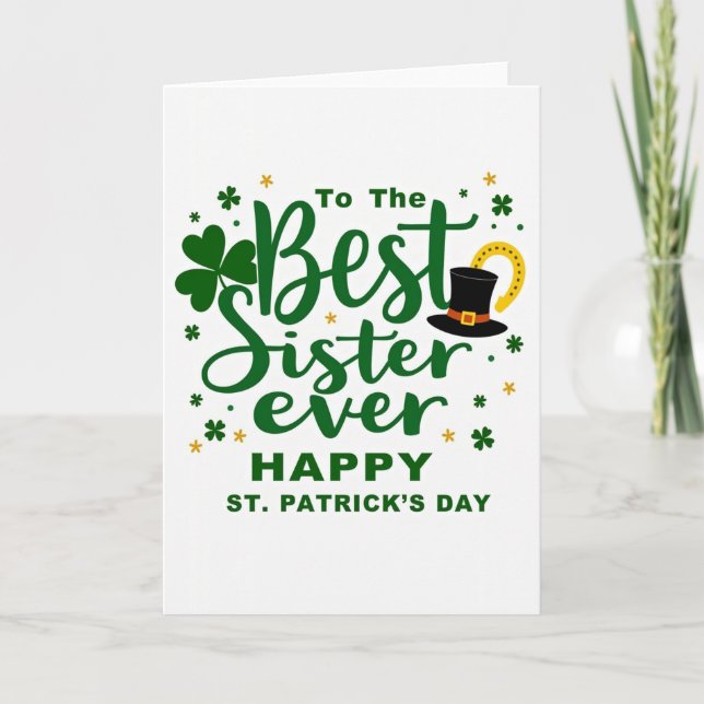 Carte Best Sister St Patricks Day Card (Devant)