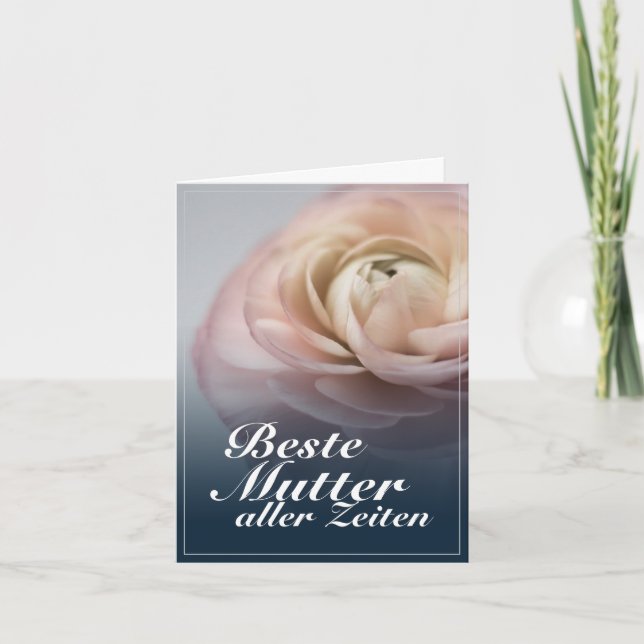 Carte Beste Mutaller Zeiten mit großer rosa Rose (Devant)